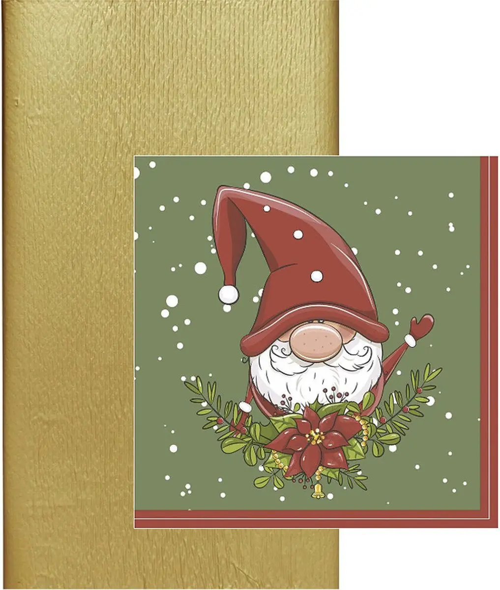 Duni Kerst Tafelkleed Goud - 138x220cm - 20 Servetten