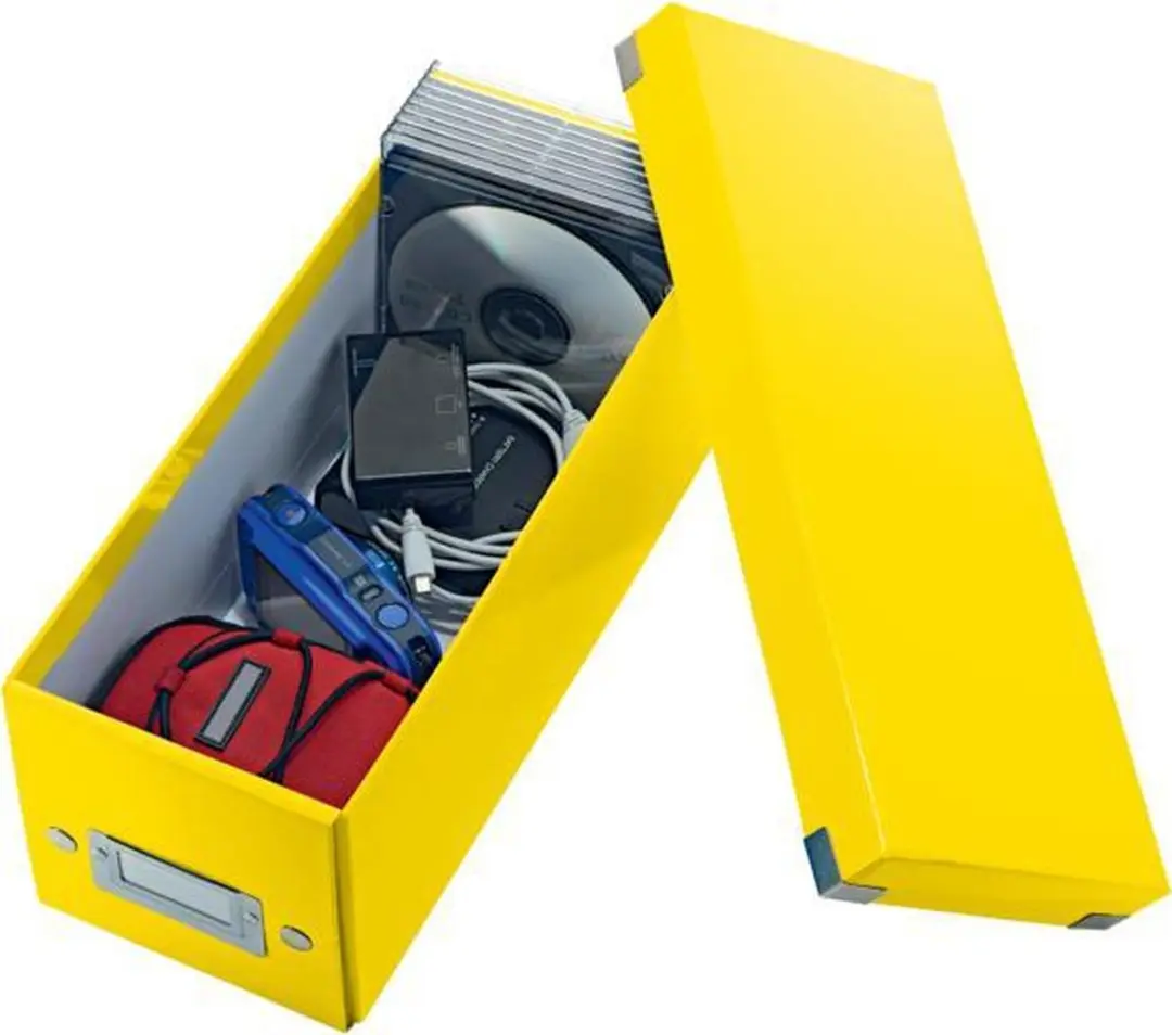 Leitz WOW Click & Store CD/DVD Box Geel - 14,3x13,6x35,2cm
