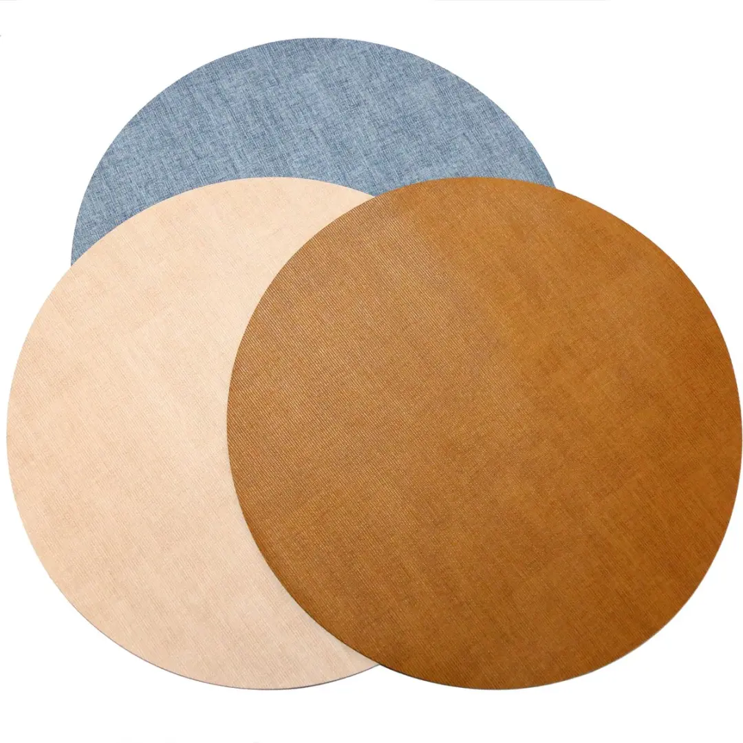 Kade 171 Eivormige Placemats Lederlook 6 Stuks - 44x37cm Blauw/Grijs