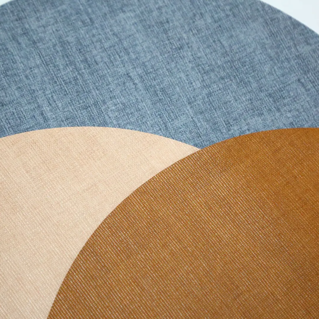 Kade 171 Eivormige Placemats Lederlook 6 Stuks - 44x37cm Blauw/Grijs