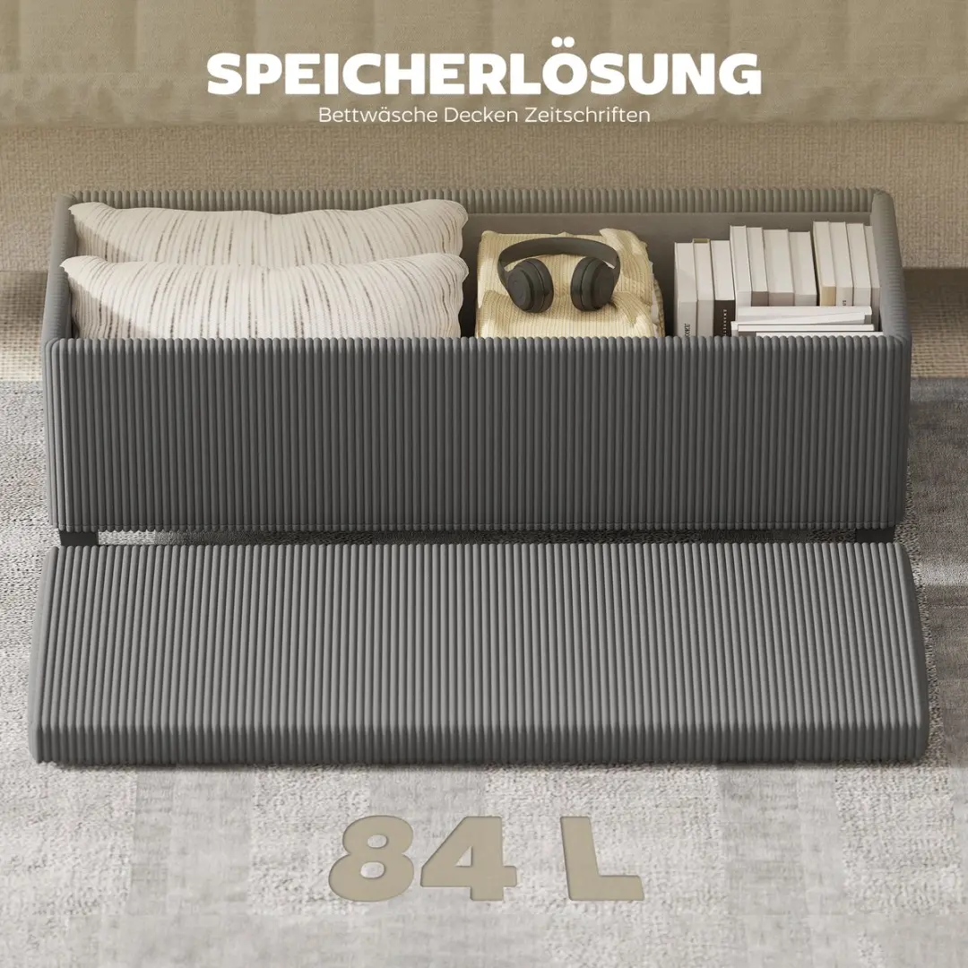 Homcom Opbergbank Grijs 112L