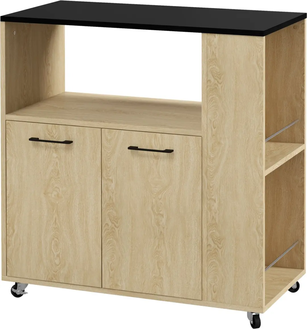 Homcom Keukenwagen Natuurlijk hout 75x40x80,5cm