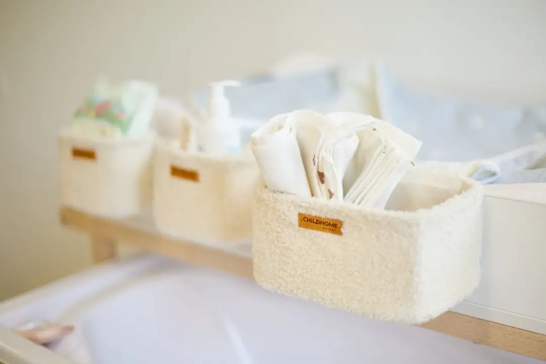 Childhome Set van 3 Hangmandjes - Zacht Teddy Ecru