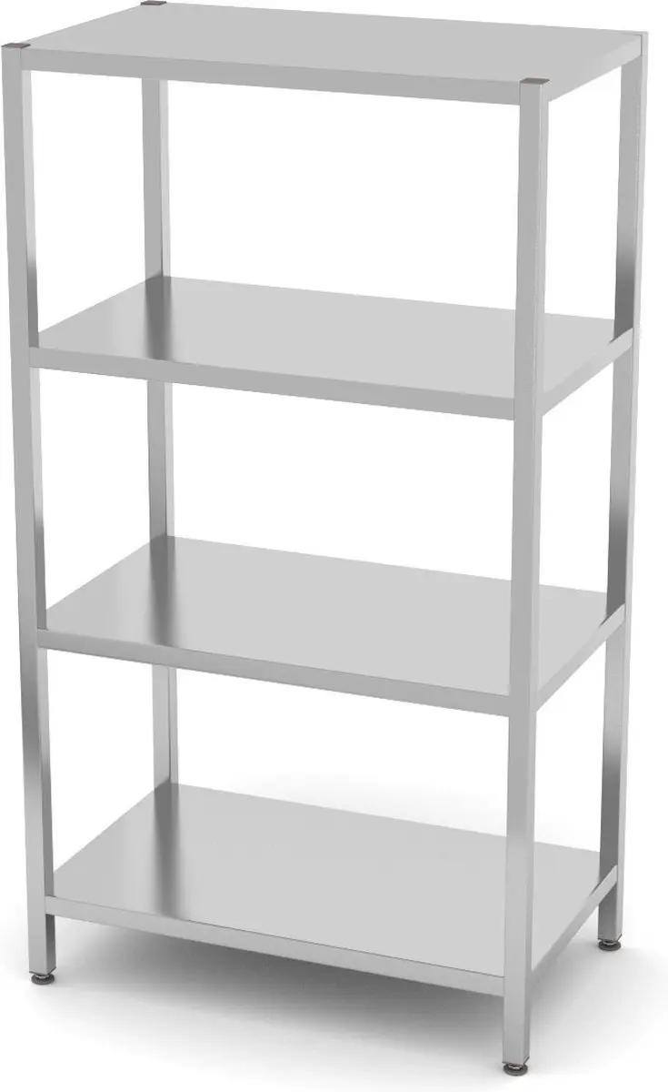 HENDI Opbergrek 1000x600x1800mm - 4 Verstelbare Planken - Roestvrij Staal - afbeelding 2 van 4