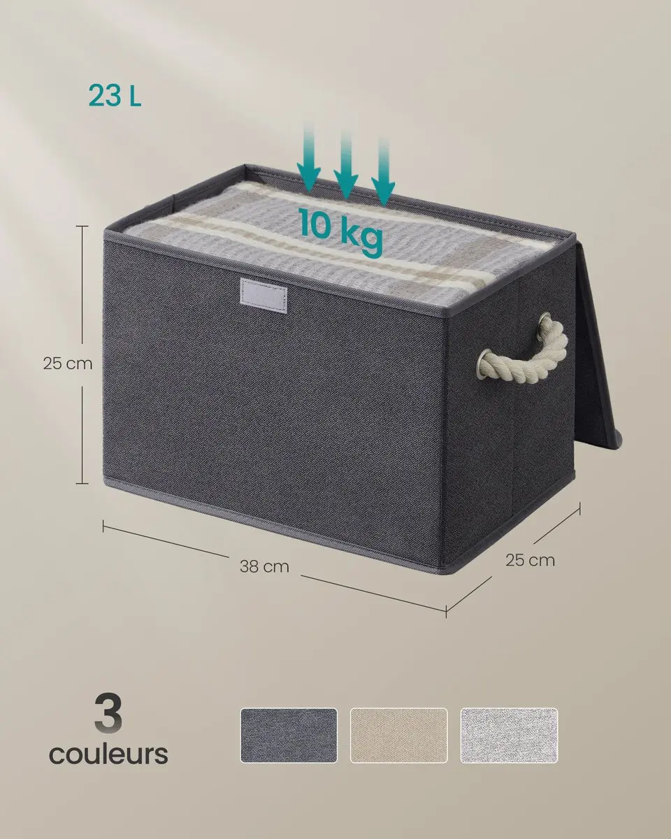 Songmics Opbergbox 3-delig Leigrijs - 23L