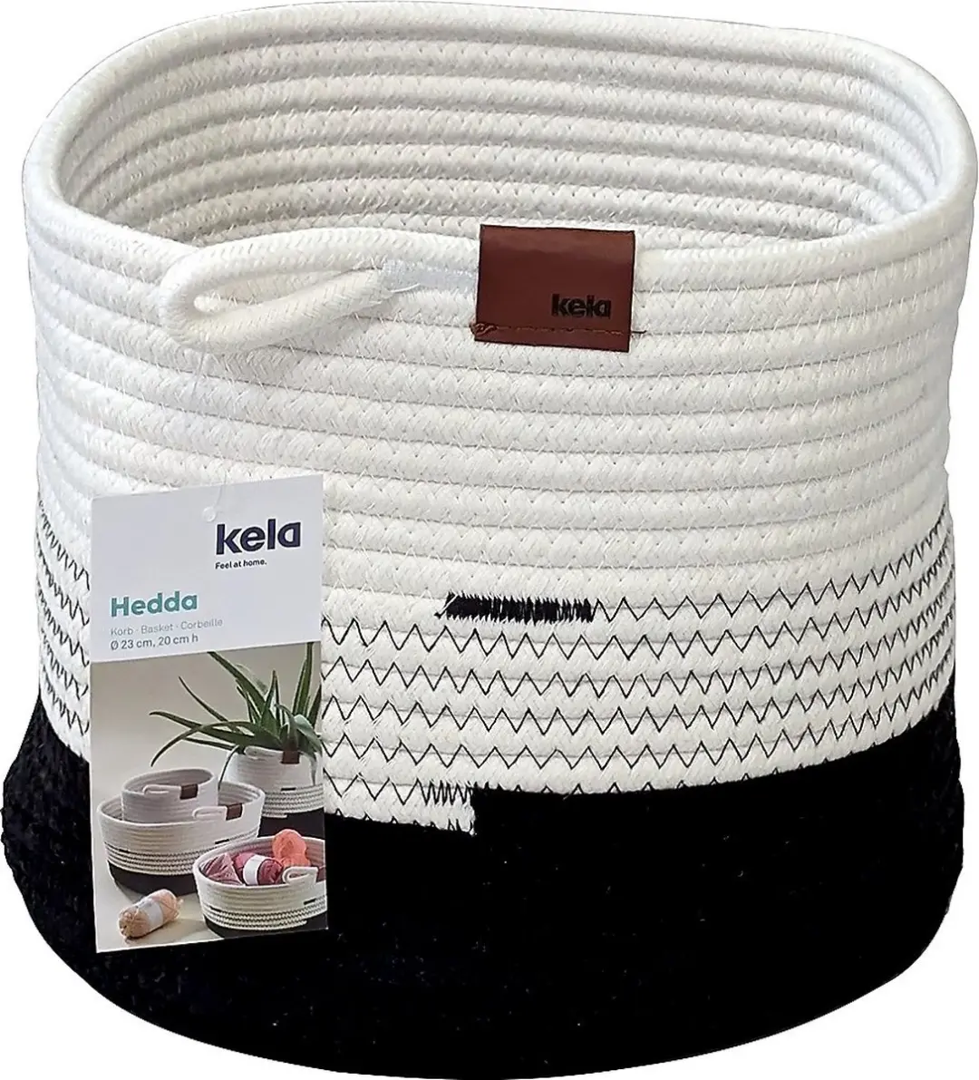 Kela Hedda Mand - Ø23cm Wit/Zwart