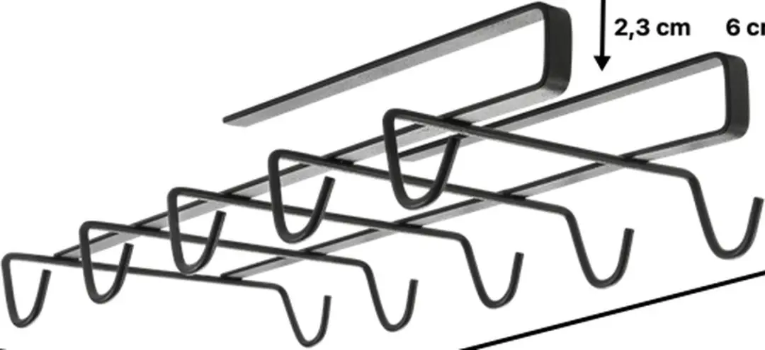 Metaltex Kopjeshouder - Mat zwart - Incl. bevestigingsmateriaal - afbeelding 4 van 6