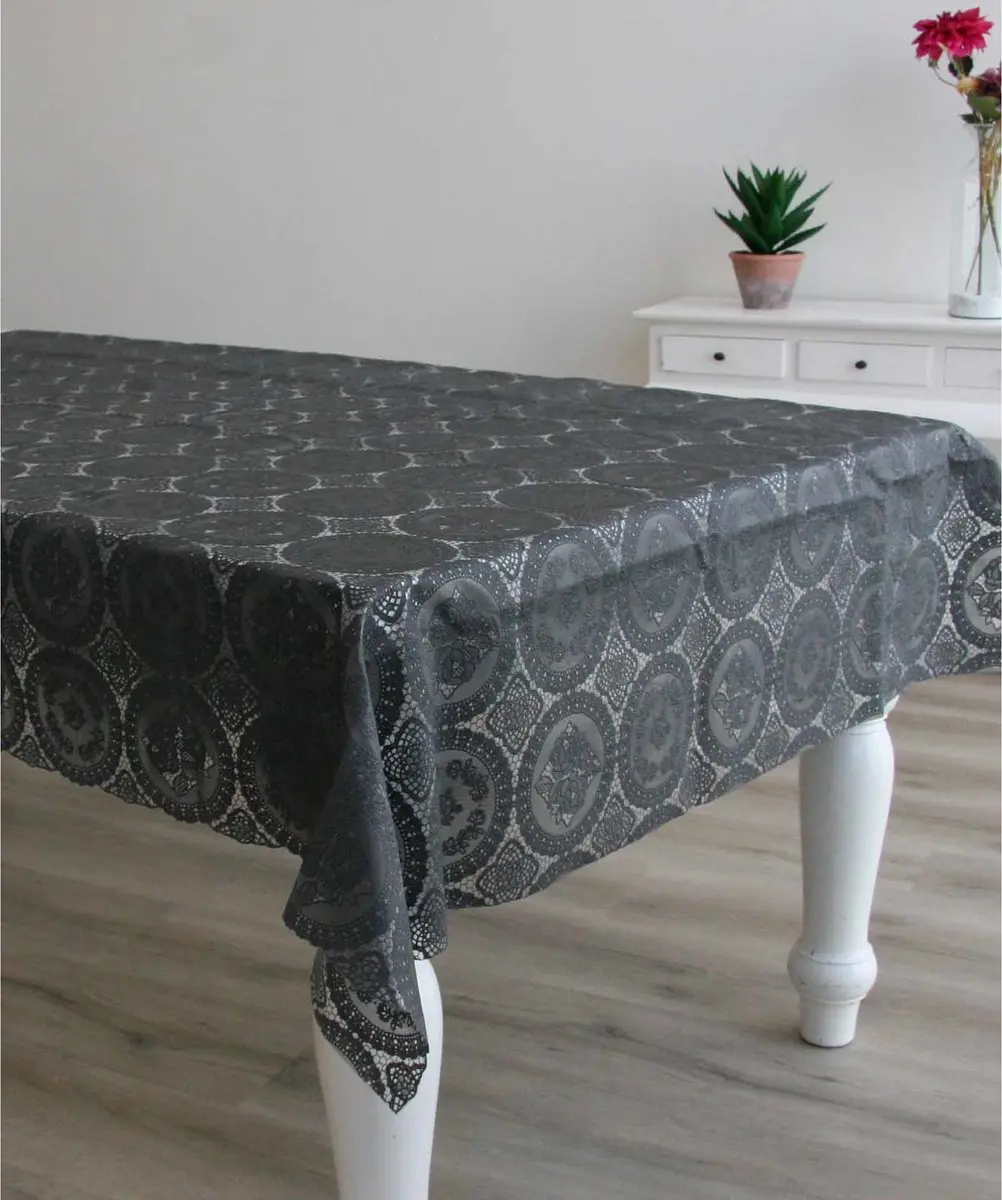 Bellatio Design Tafelzeil Antraciet 140x300cm