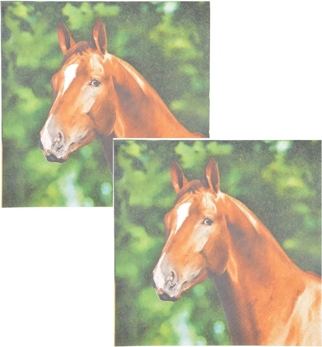 Esschert Design Papieren Servetten Paard 33x33cm - 40 Stuks