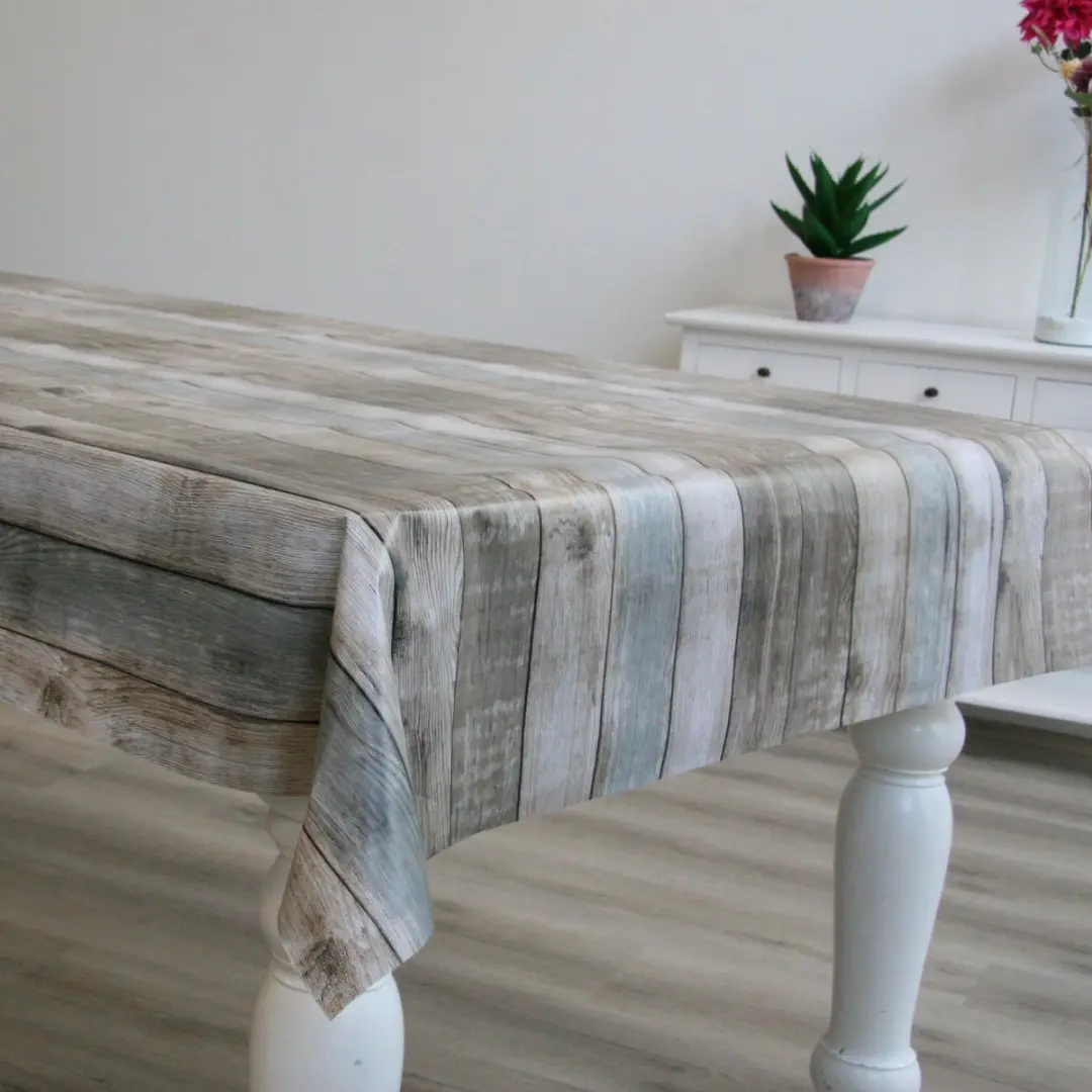 Bellatio Design Tafelzeil 140x300cm - Houten Planken Print - Multi