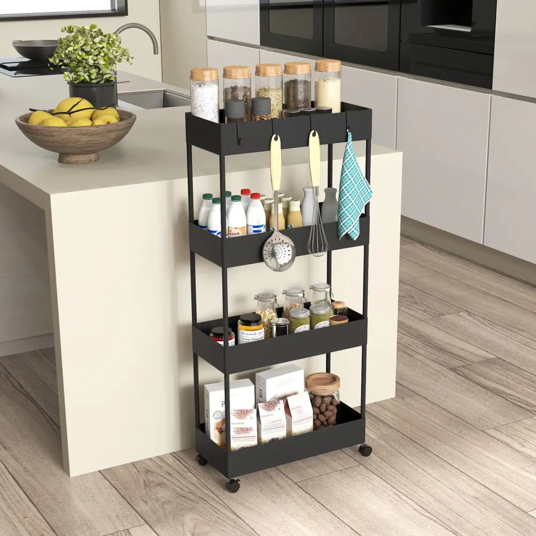 Homcom Keukenwagen - 40L - 90cm - Zwart