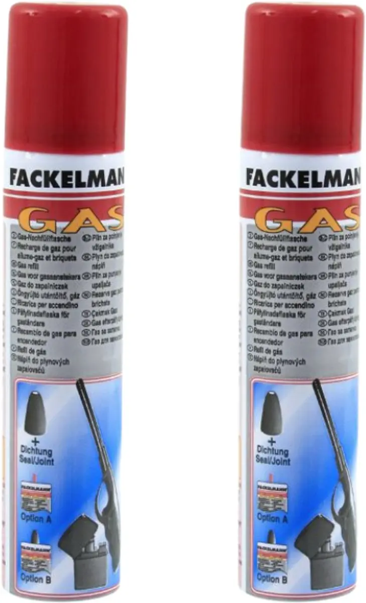 Set van 2 gasnavullingen 90 ml Fackelmann Tecno