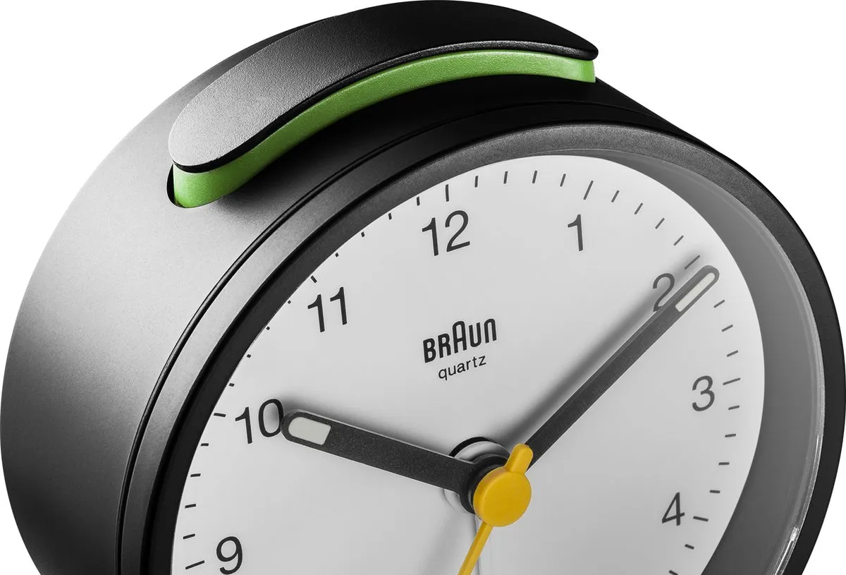 Braun BC12BW Analoog Wekker - Zwart/Wit