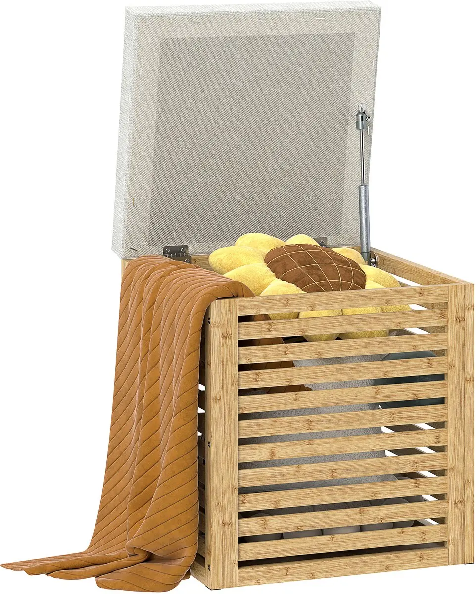 Homcom Opbergpoef Bamboe 40x40x47cm
