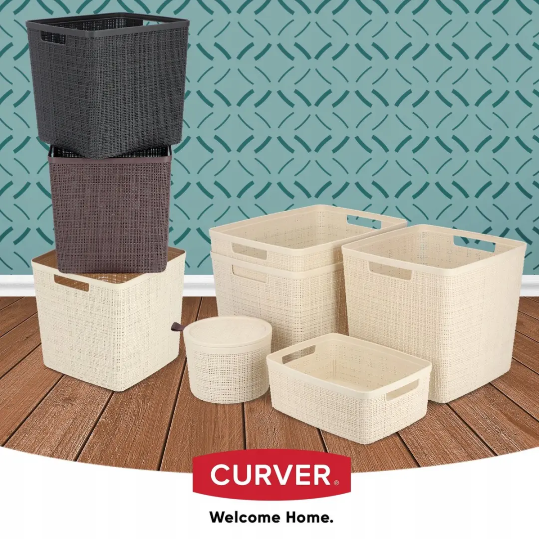 Curver Jute Opbergmand Cube - 17L - Gebroken wit