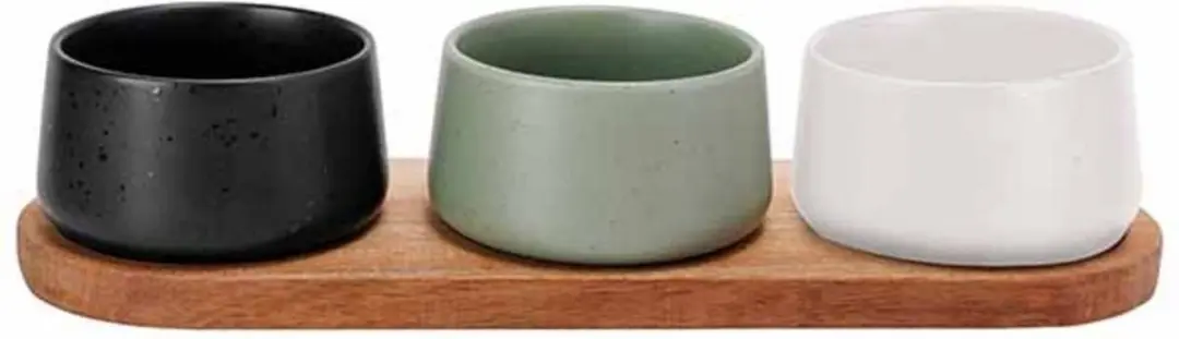 Cosy&Trendy Bamboe Serveerplank met 4 Schaaltjes - 30x10cm - Multi - afbeelding 6 van 6