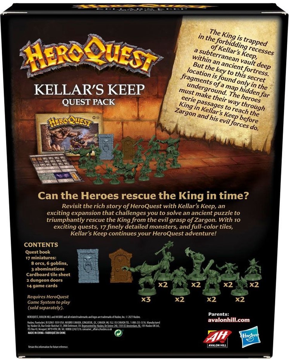 Hasbro HeroQuest Kellar's Keep - Avalon Hill uitbreiding - Gezelschapsspel