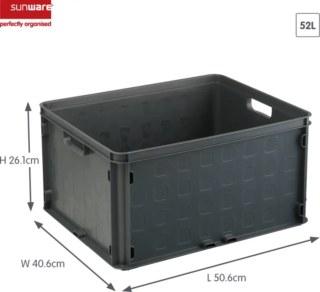 Sunware Square Gesloten Krat 52L - 50,6x40,6x26,1cm Antraciet