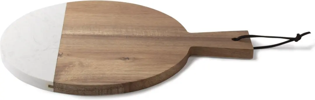 Gusta Borrelplank Hout & Marmer ø25cm