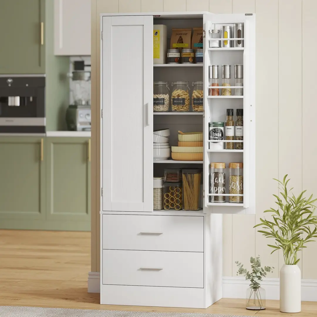 Homcom Keukenkast 60x40x159cm - Wit