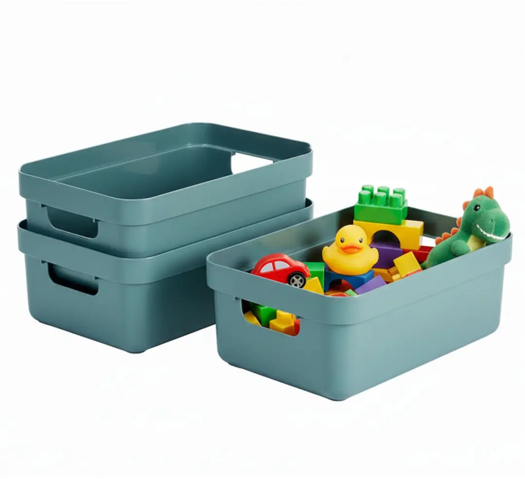 Sunware Opbergbox 9L - 4 Stuks - Blauwgroen