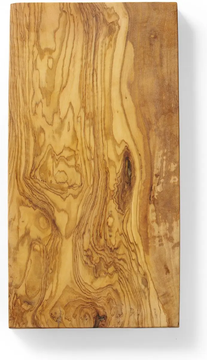 HENDI Serveerplank – Olijfhout – Handgemaakt – 250x150x18 mm – Unieke Textuur