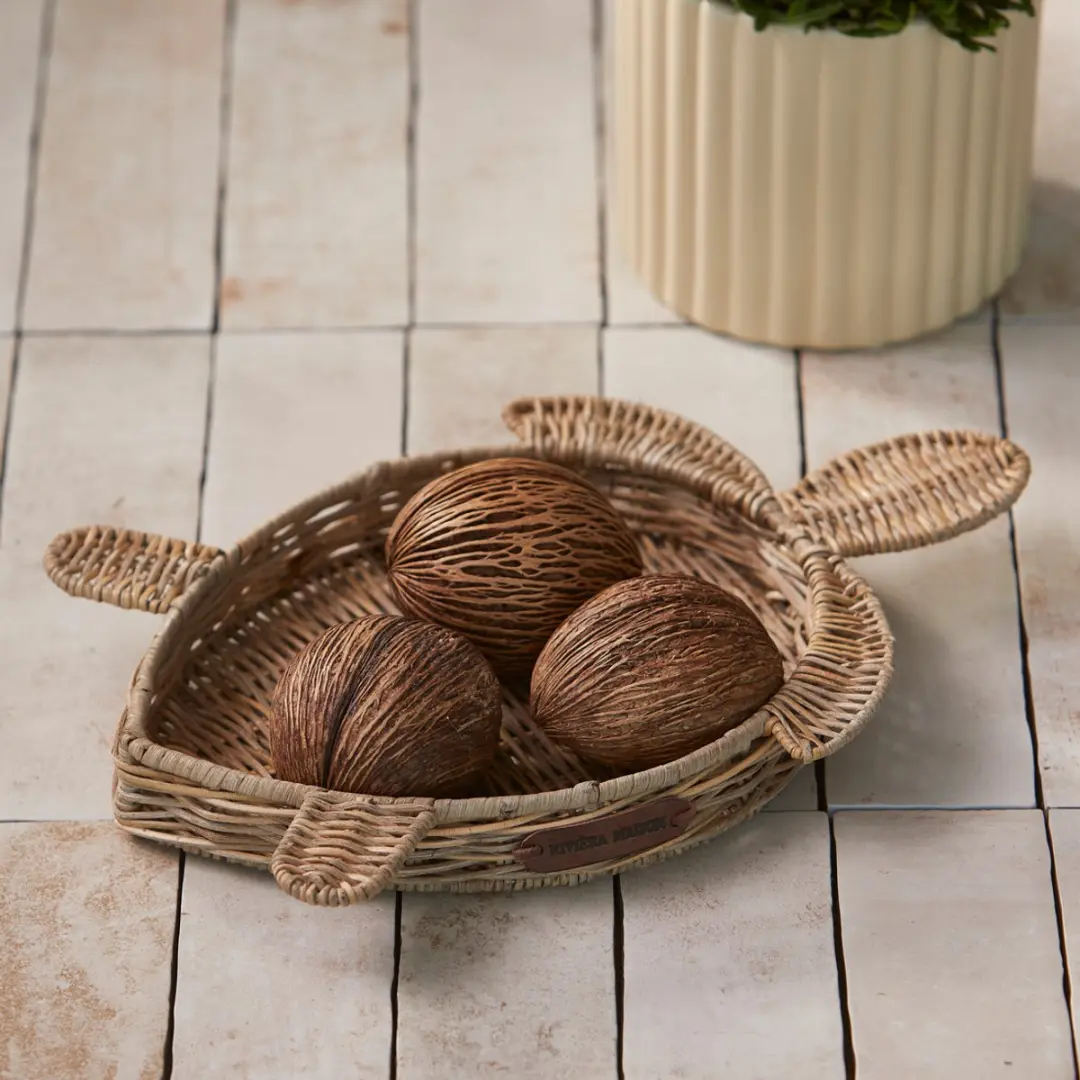 Riviera Maison Schildpad Dienblad - Rattan - 33x23x4cm