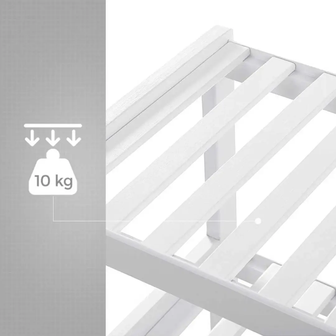Songmics Schoenenrek Bamboe 26x70x55cm - 12 Paren - Wit