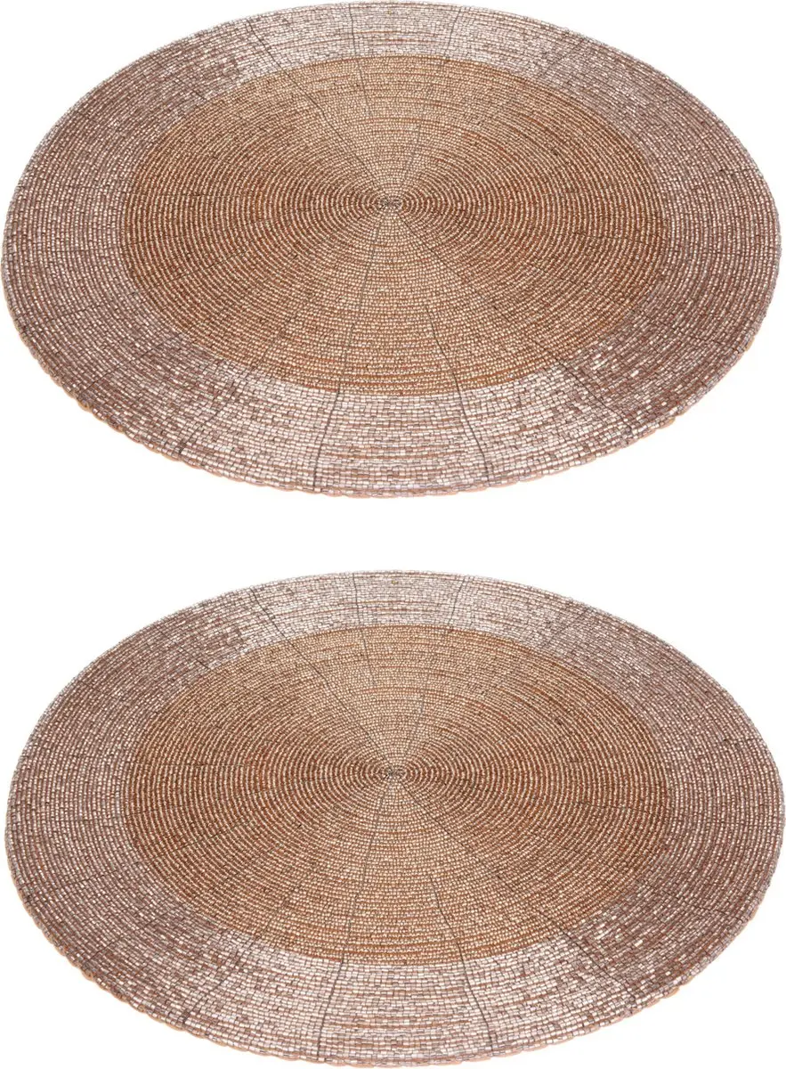 Excellent Houseware Champagne Placemats Rond Ø35cm - Beige