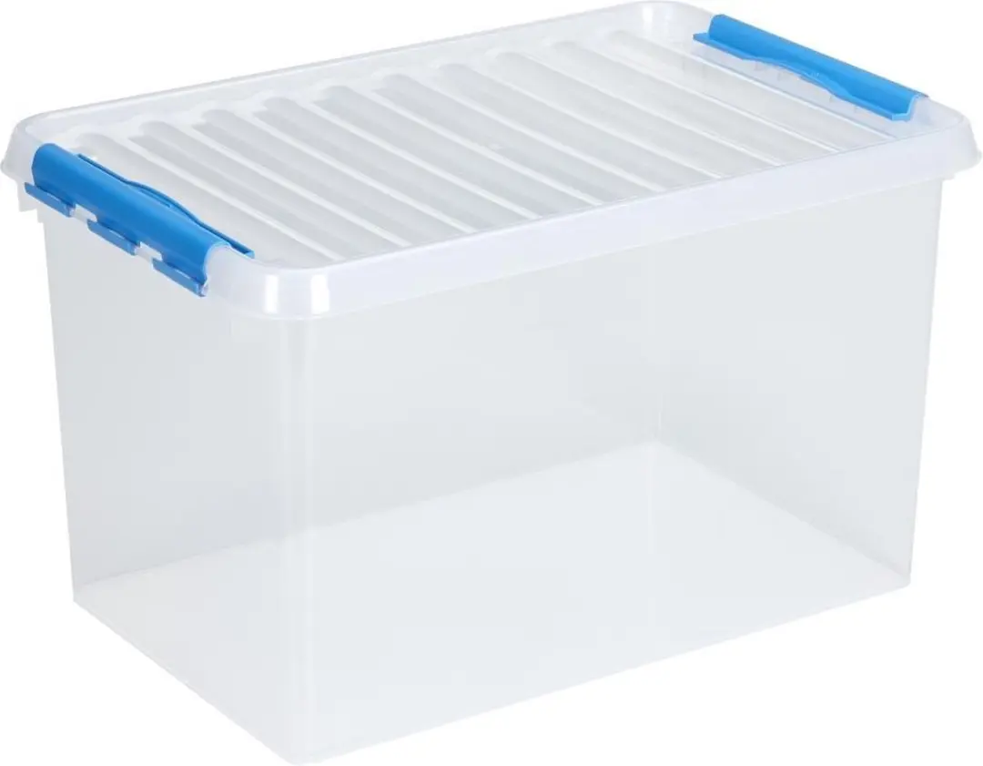 Sunware Q-Line Opbergbox 62L - 60x40x34cm - Transparant/Blauw