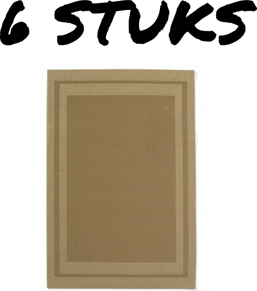 HENDI Geweven Placemats 6-delig - 450x300mm - Beige