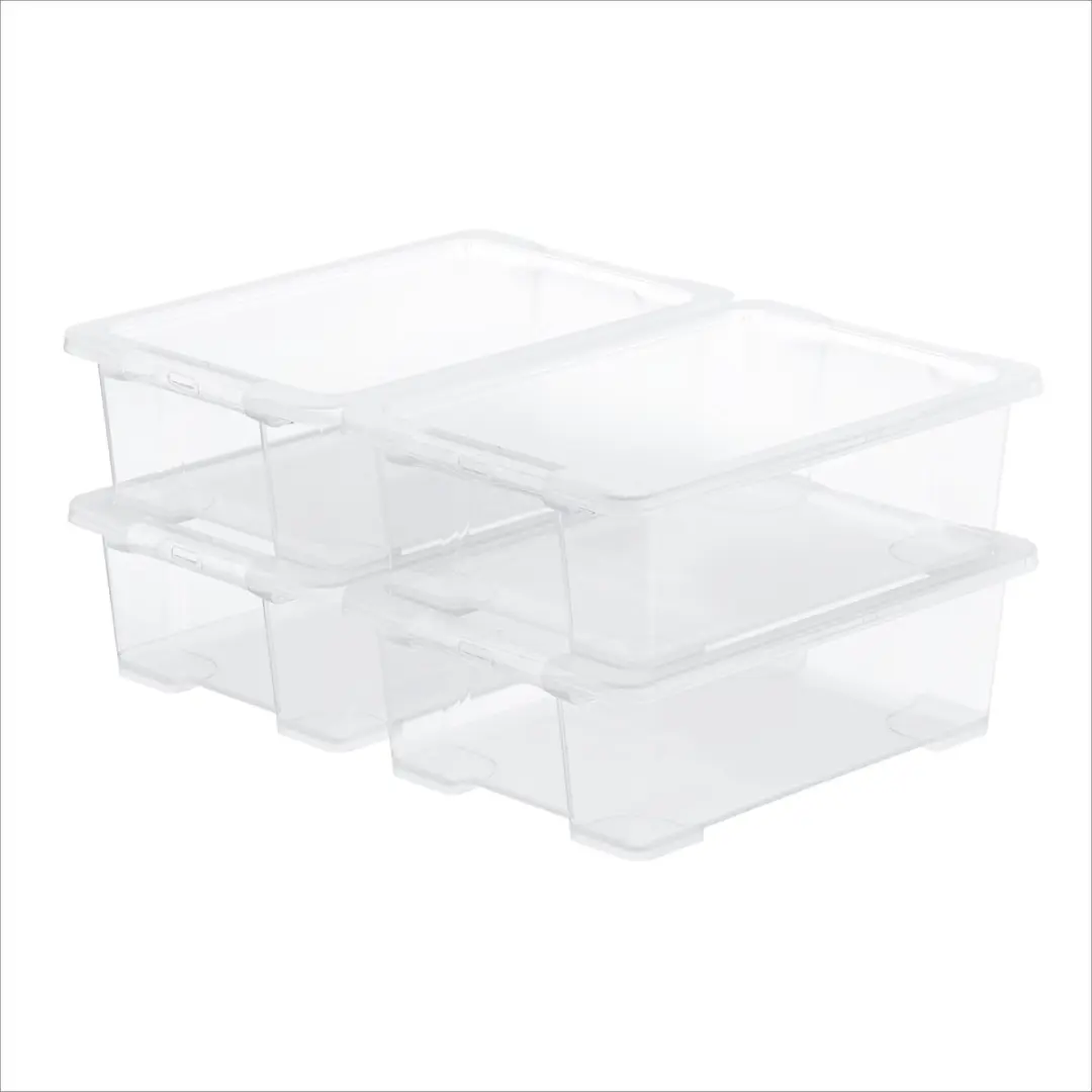 Rotho CORE Basic Opbergbox - 4 Stuks - 30L - Transparant
