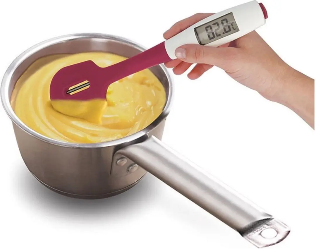 Metaltex Spatel met Kookthermometer - Digitaal - Paars/Wit