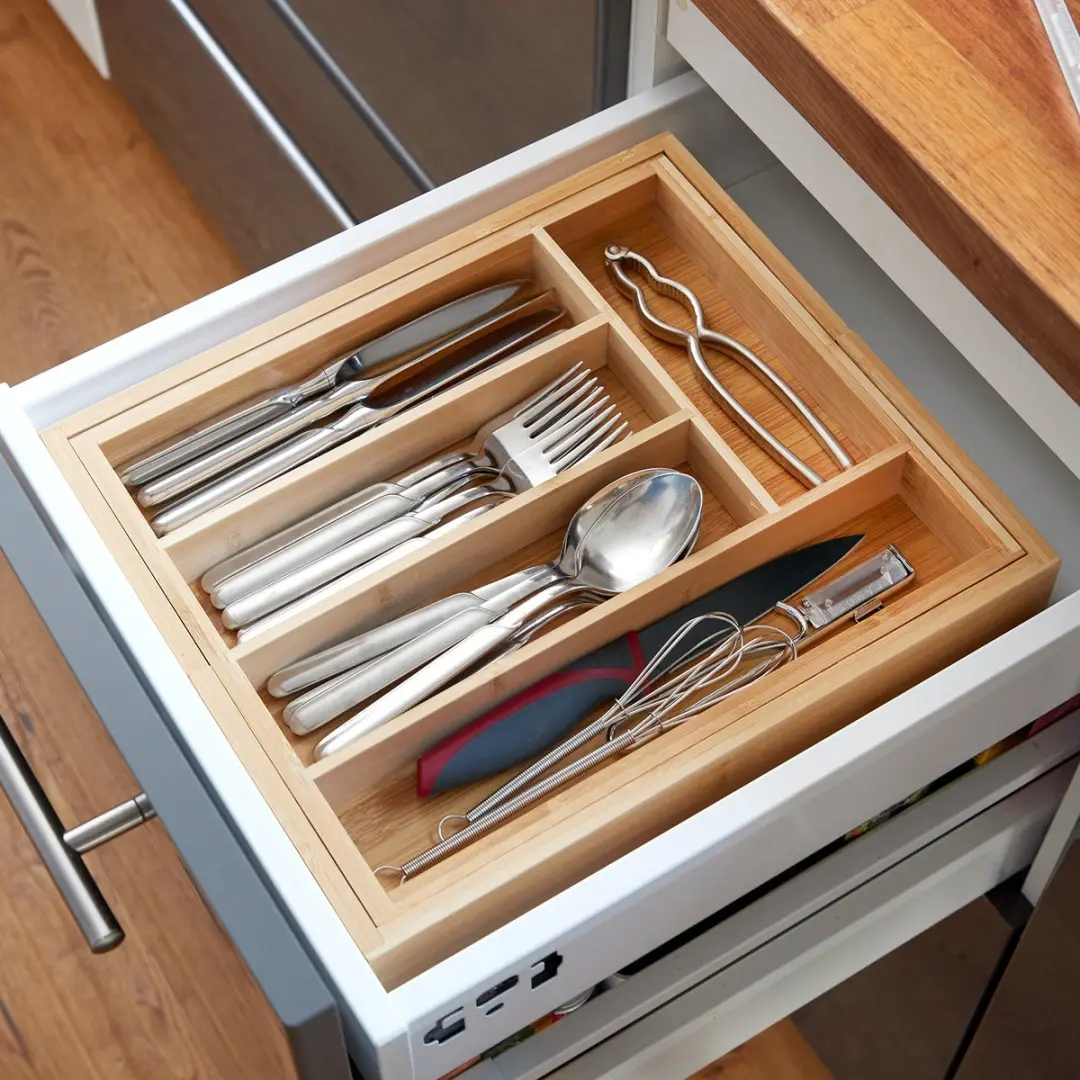Westmark Bamboe Besteklade 29-48cm - 5 of 7 Compartimenten - afbeelding 3 van 4