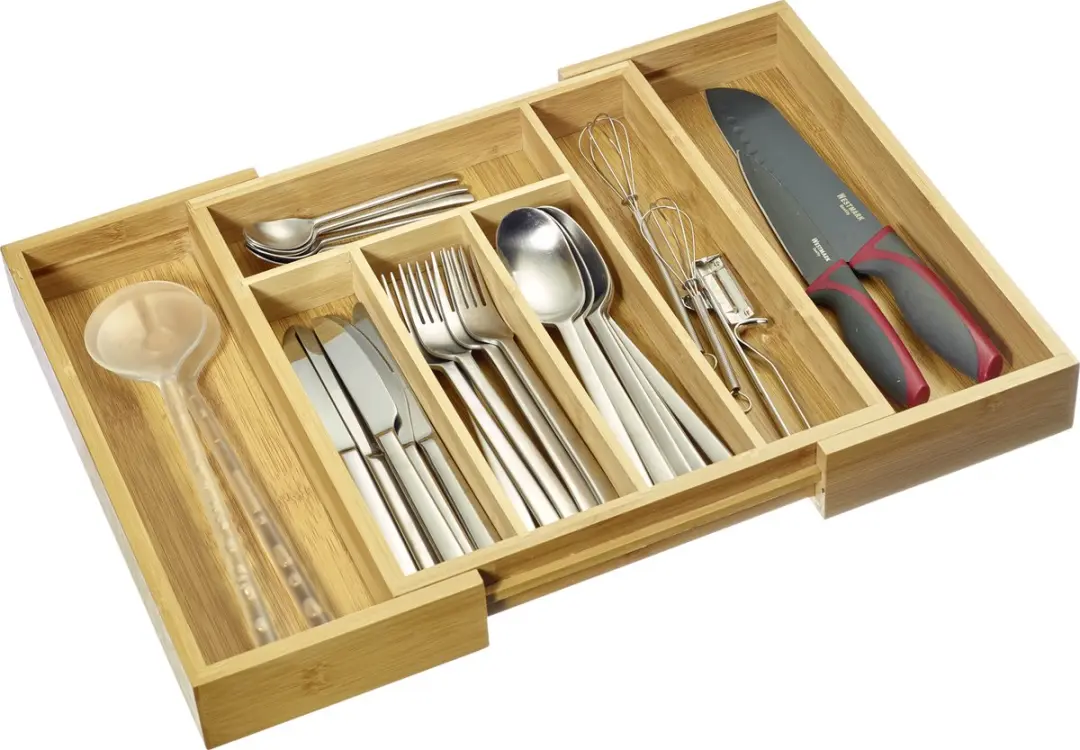 Westmark Bamboe Besteklade 29-48cm - 5 of 7 Compartimenten - afbeelding 2 van 4