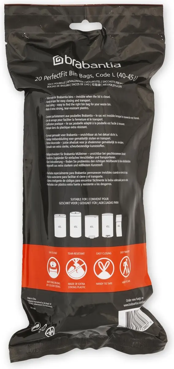 Brabantia PerfectFit Vuilniszakken 45L Code L - 120 Stuks