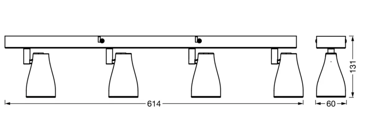 LEDVANCE LED Spot PEAR 600MM4X4.3W827 GU10WT - 17.2W 840lm - Wit