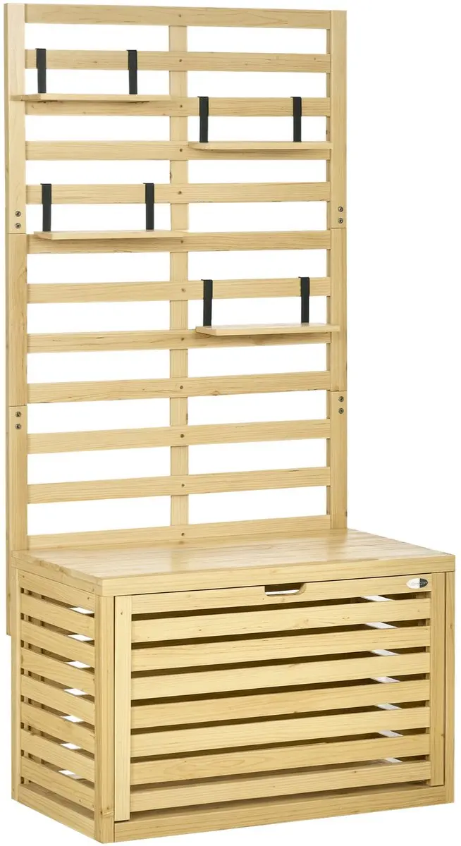 Outsunny Natuurhouten Opbergbox 118L