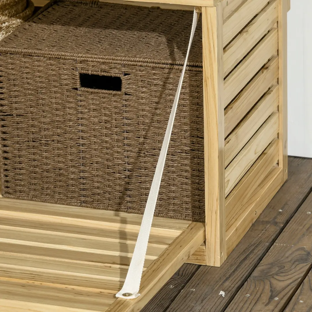 Outsunny Natuurhouten Opbergbox 118L - 80x45x160cm