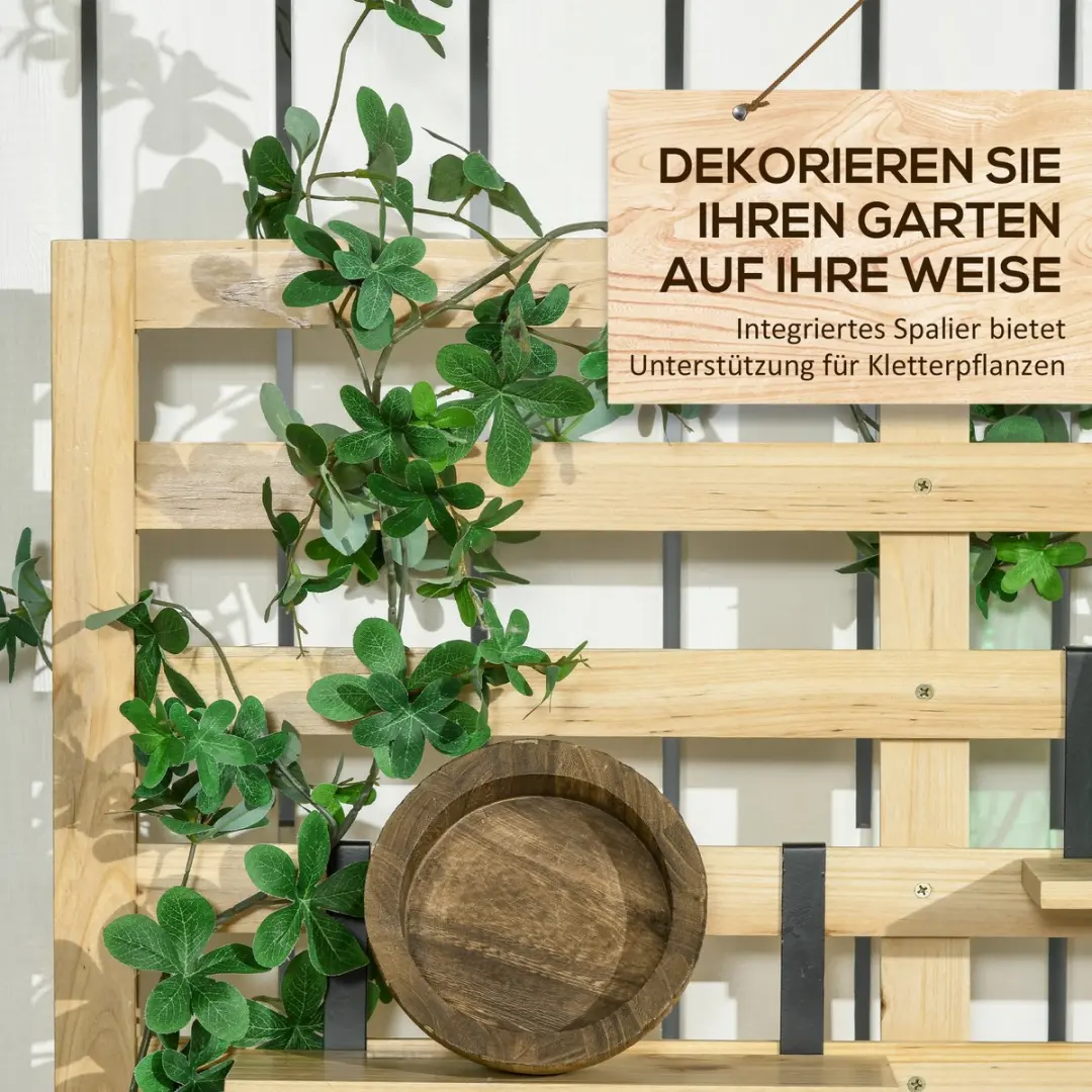 Outsunny Natuurhouten Opbergbox 118L - 80x45x160cm