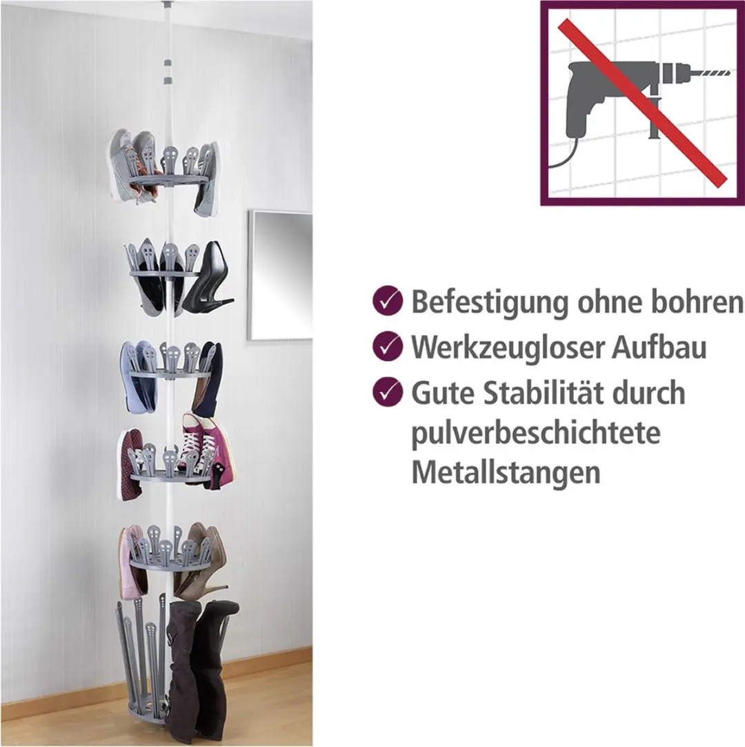 Wenko Schoenen Carrousel Telescopisch 6 Vakken - Zwart