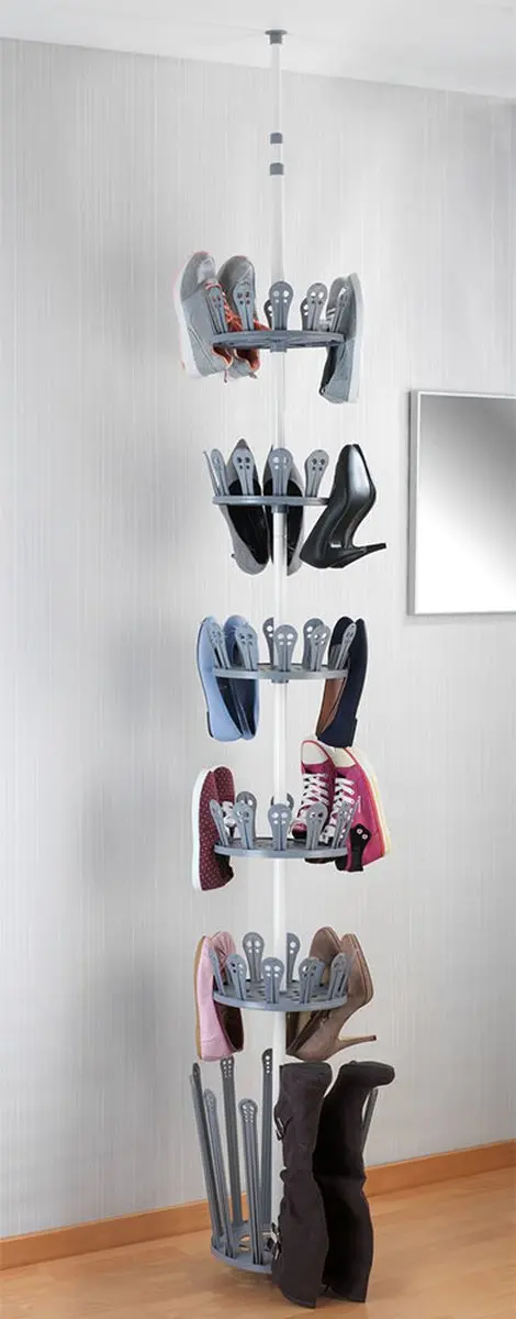 Wenko Schoenen Carrousel Telescopisch 6 Vakken - Zwart