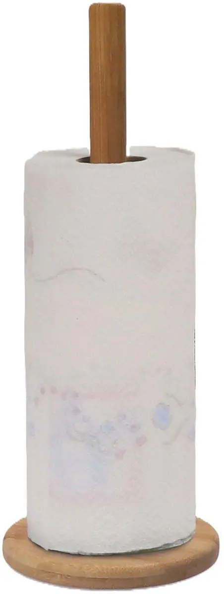 Excellent Houseware Keukenrolhouder Bamboe D14xH32cm