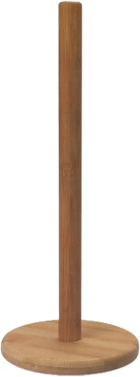 Excellent Houseware Keukenrolhouder Bamboe D14xH32cm - Bruin