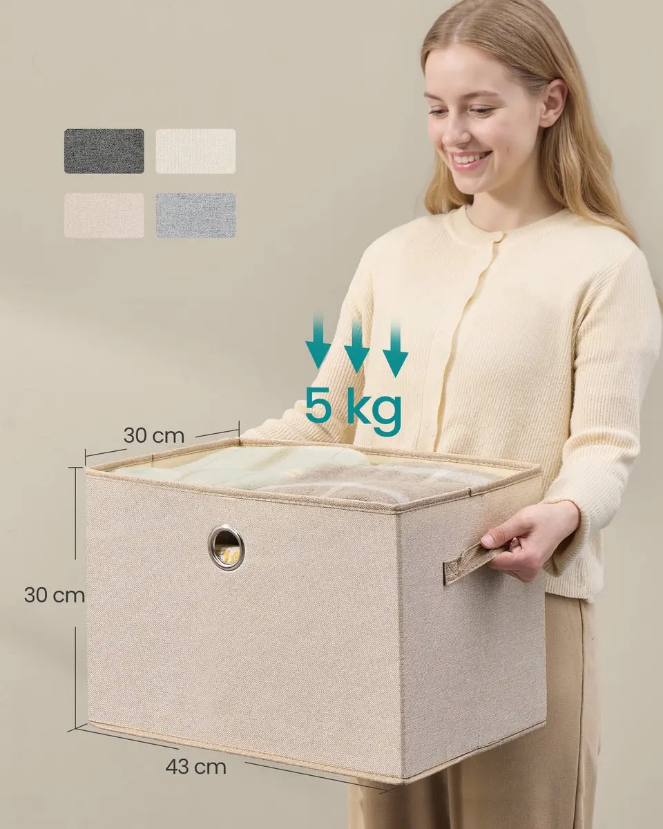 Songmics Opbergbox 38L - 3 Stuks Zand