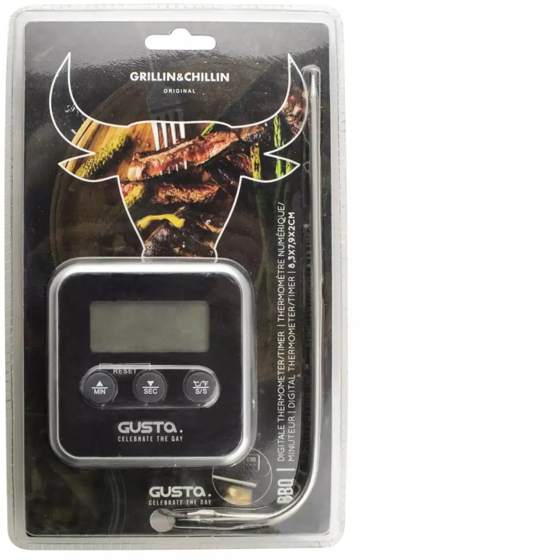 Gusta Grillin' & Chillin' Digitale Thermometer - Zilver