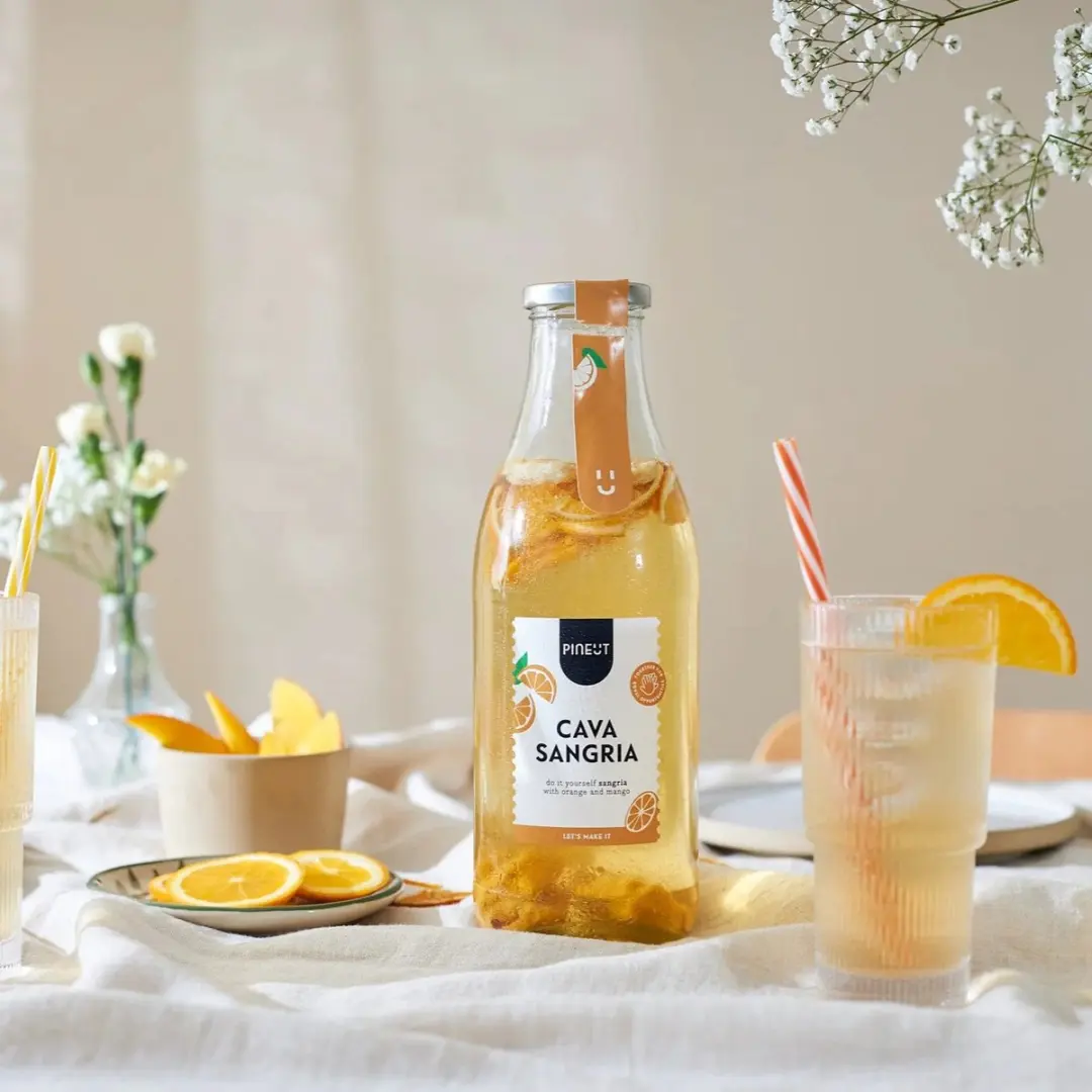 Pineut Cava Sangria Cocktailpakket 900ml - DIY Set - Geel/Orange