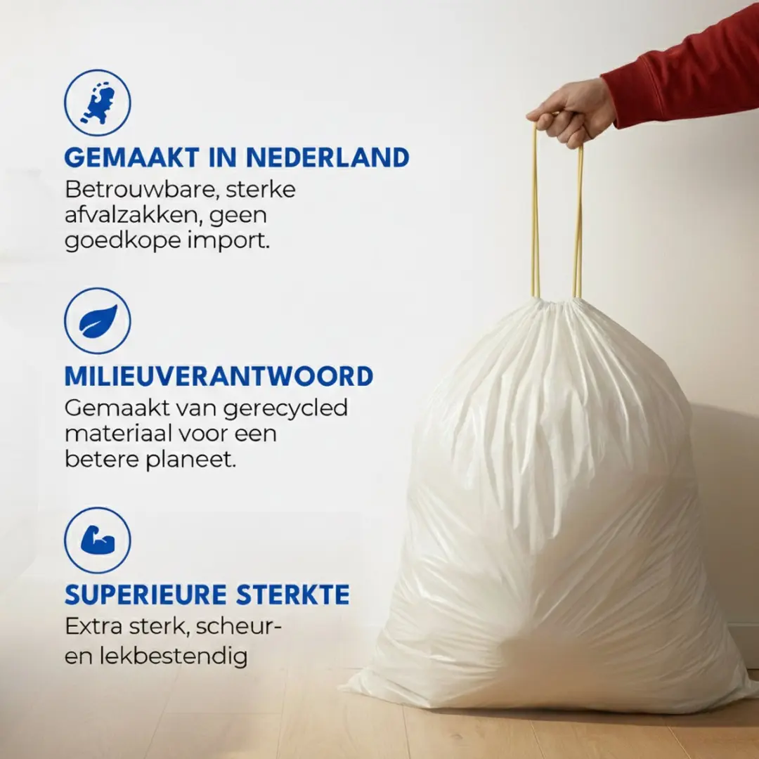 Simple Vuilniszakken 10L - 200 Stuks (10x20) - Wit/Geel