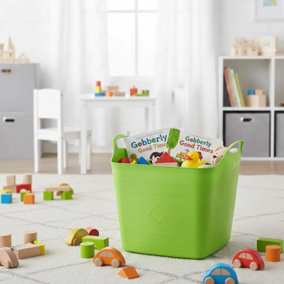 Excellent Houseware Speelgoedmand Groen 25L Kunststof