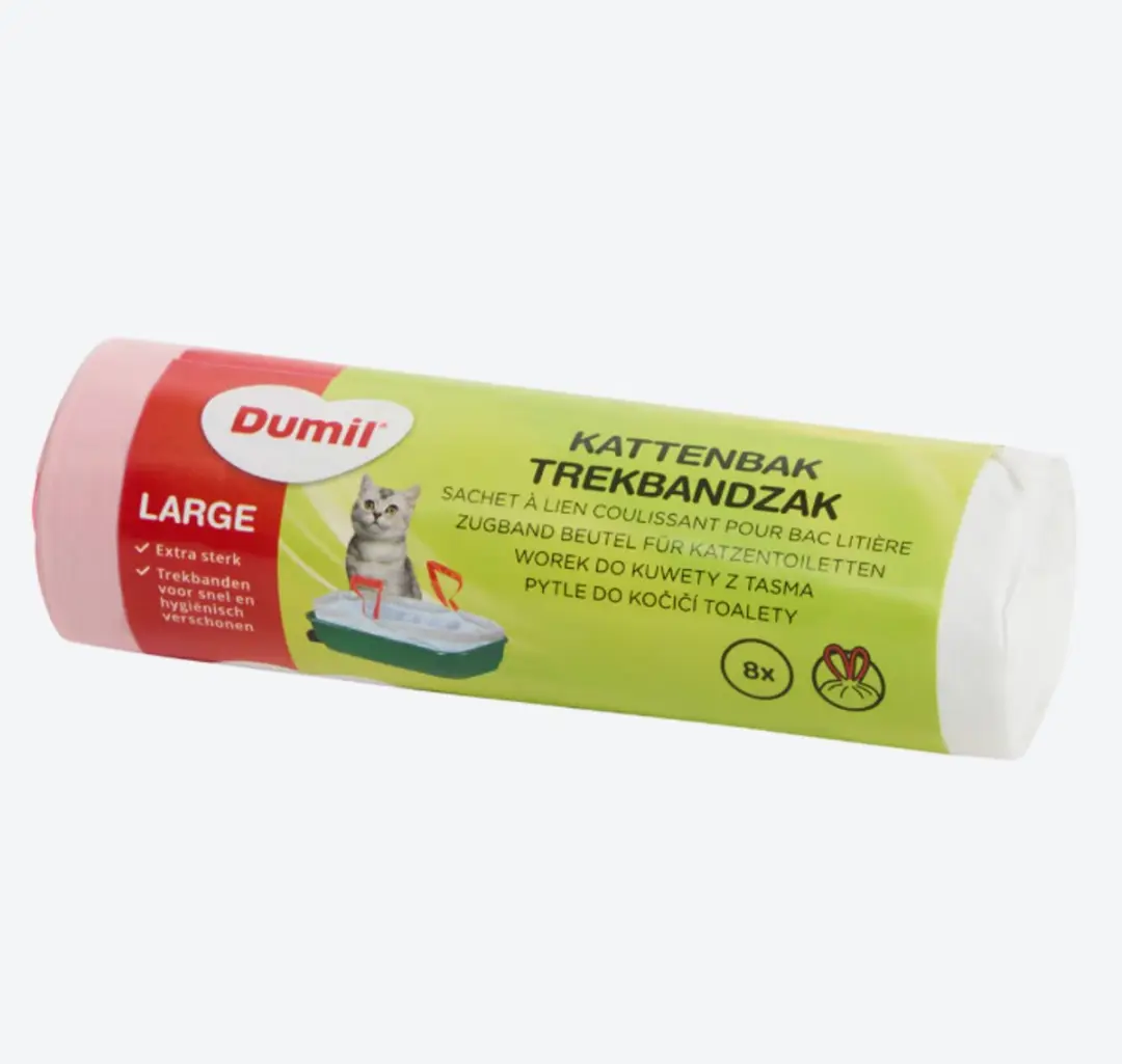 Dumil Kattenbakzakken met Trekband - 30 Stuks Wit